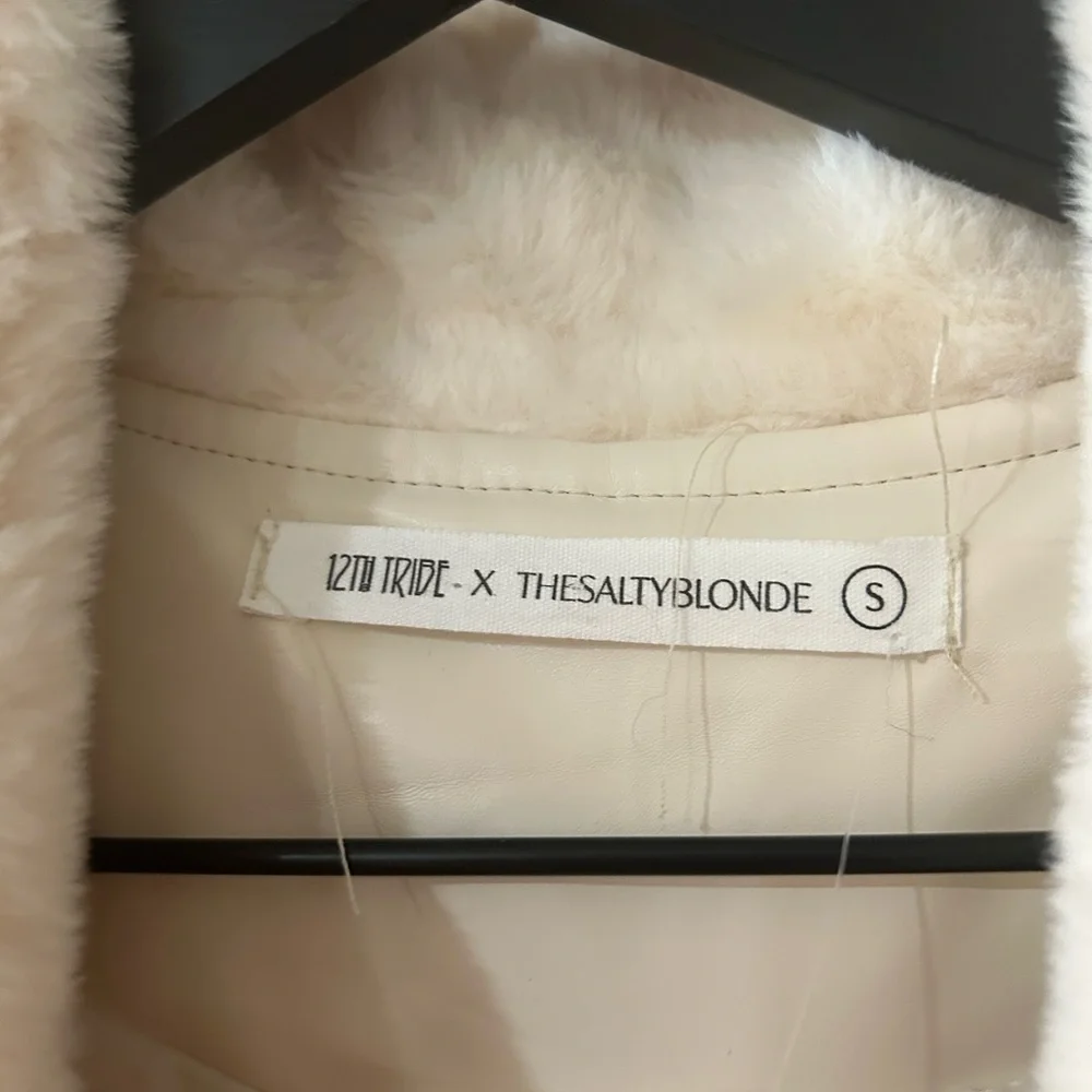 12th Tribe X Thesaltyblonde Faux Leather & Fur trimmed Trench Size Small